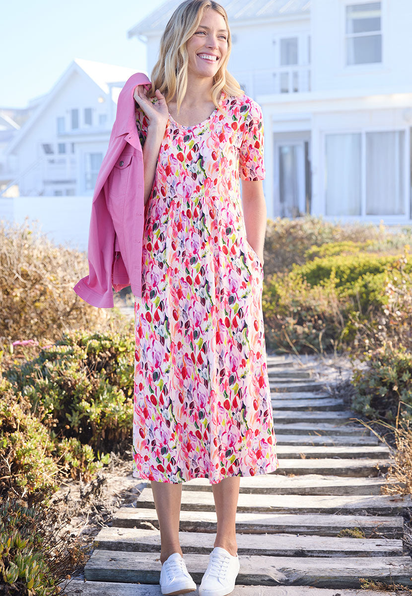 Lucy Short Sleeve Pull on Jersey Dress