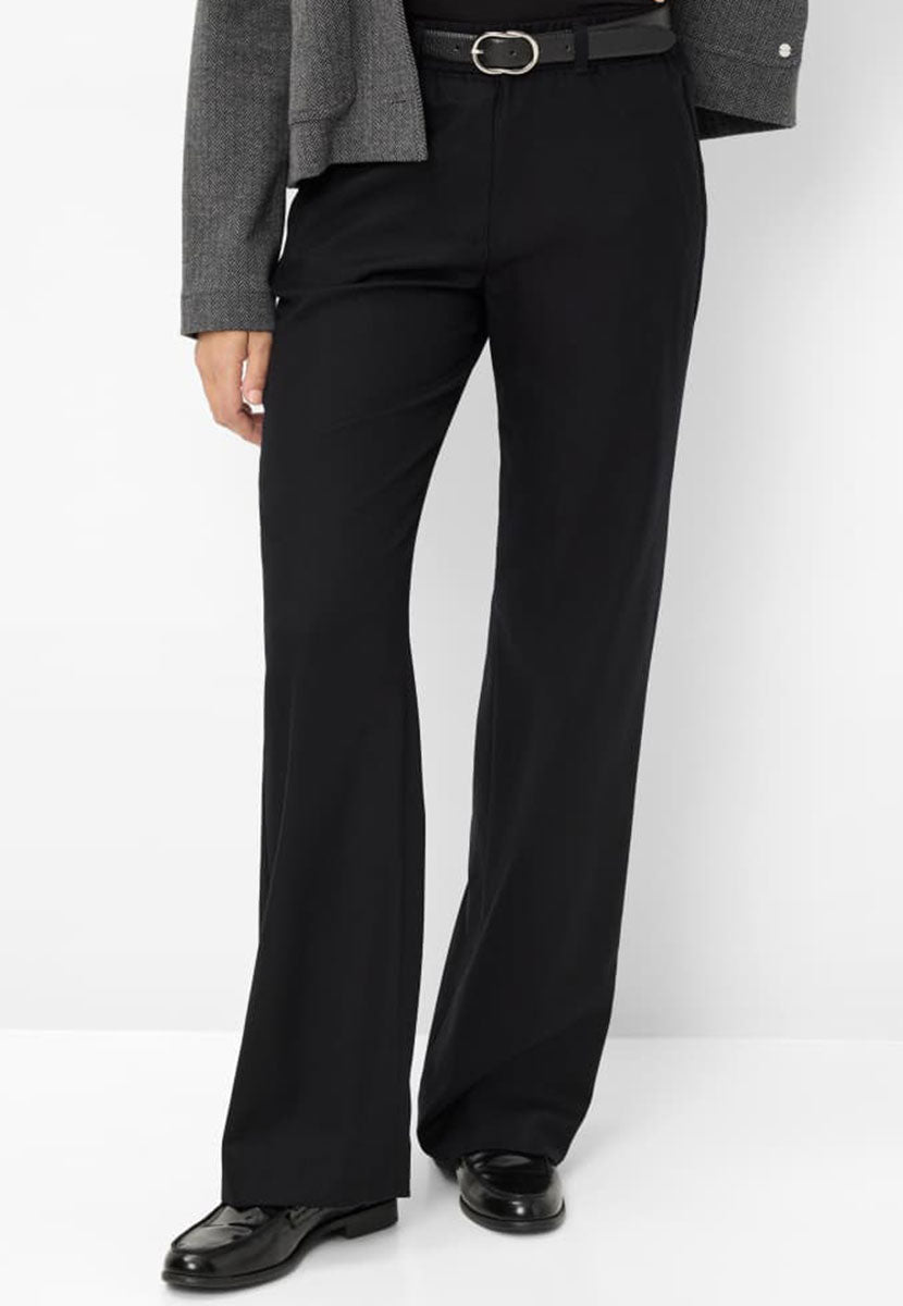 BRAX Pamina Wool Wide Leg Trouser - Black