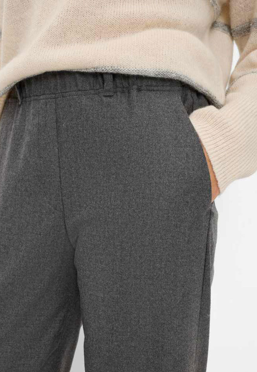 BRAX Pamina Wool Wide Leg Trouser - Charcoal