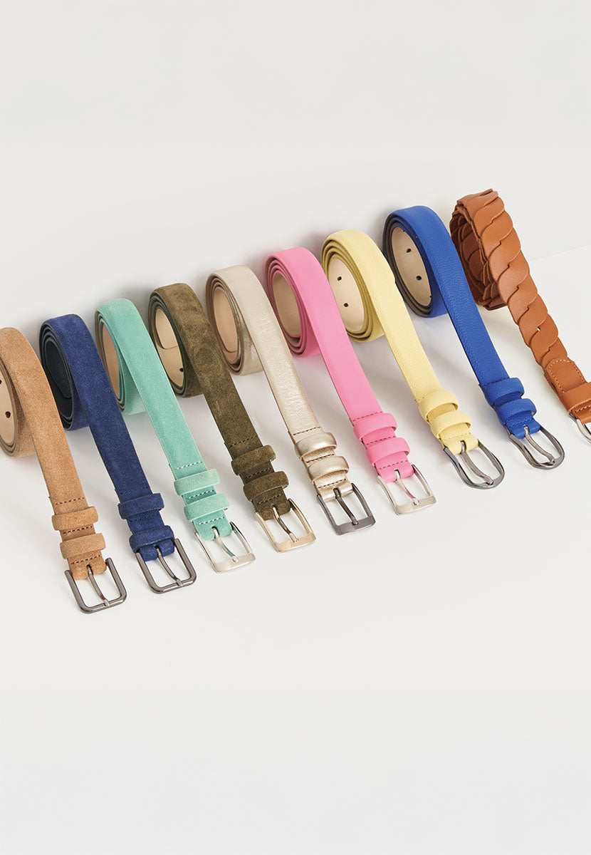 Leather Belt - Rose Pink