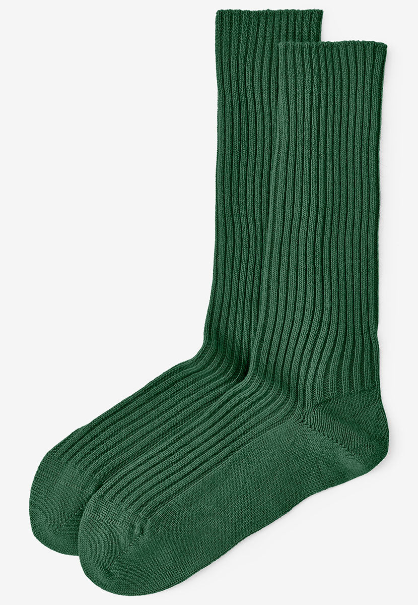 FALKE Cosy Wool Ribbed Boot Socks - Dark Forest