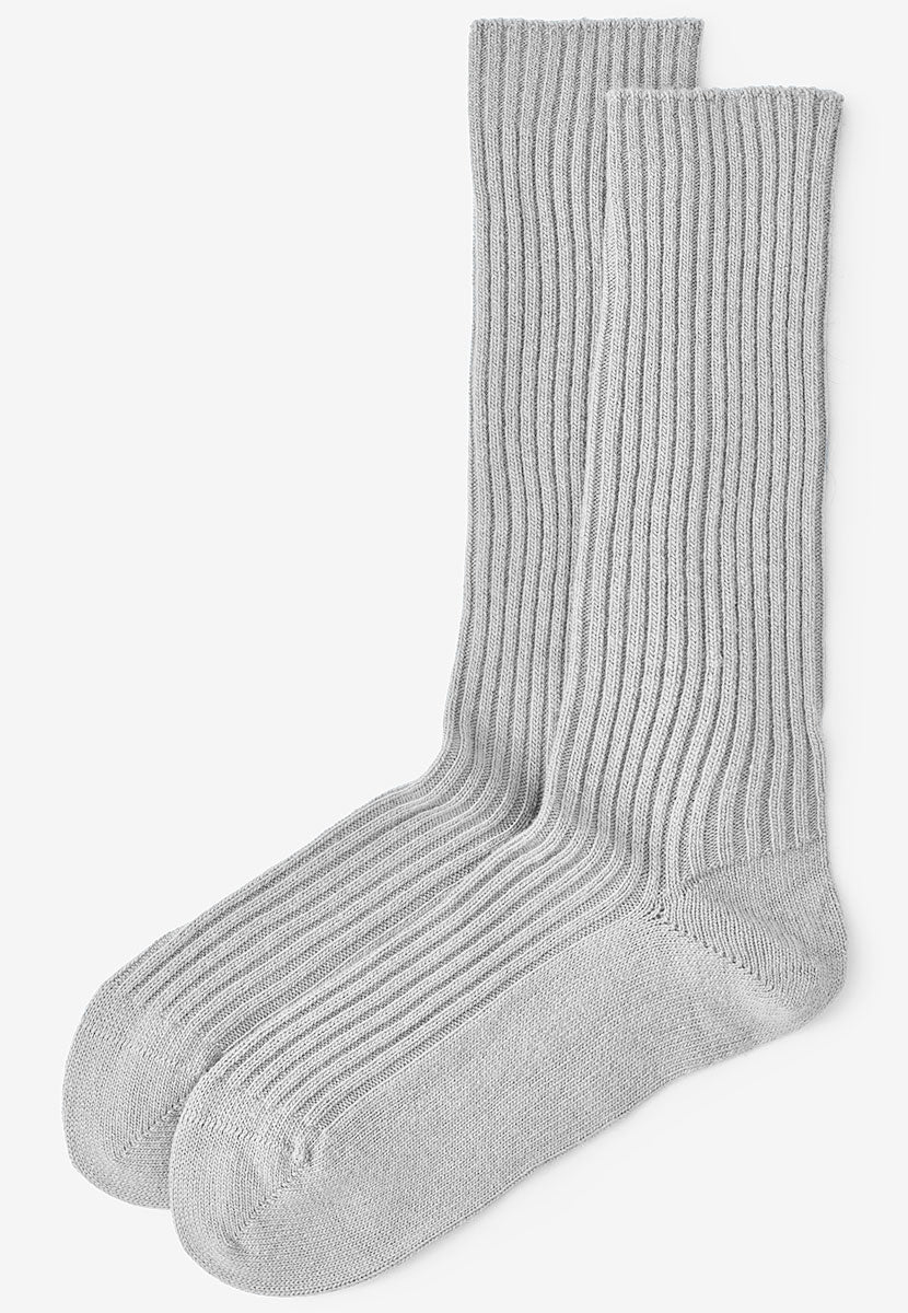 FALKE Cosy Wool Ribbed Boot Socks - Slate Front View