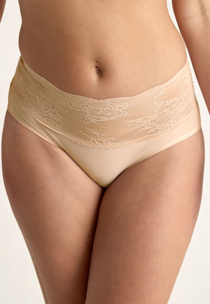 Anita Essential Lace Full Brief - Nude Silky Smooth Fabric with Flattering Lace Waist Design