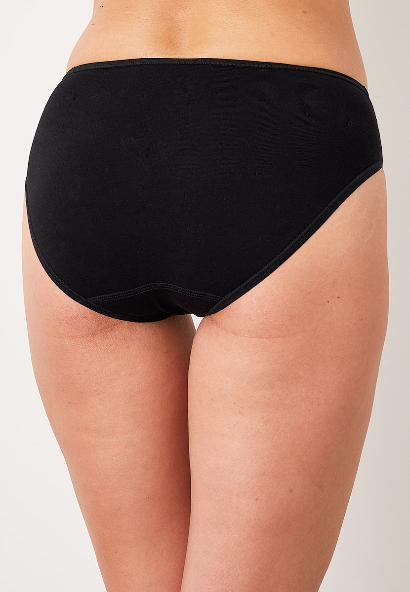 Janira - 2 Pack Cotton Rich Essential Bikini Brief- Black Back View