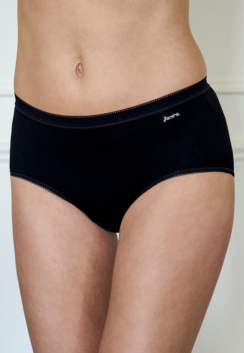 Shapewear 2 Pack  Midi Essential Full Brief - Black Comfortable Centre Back Seam Smooth Soft Deeper Waist Trim