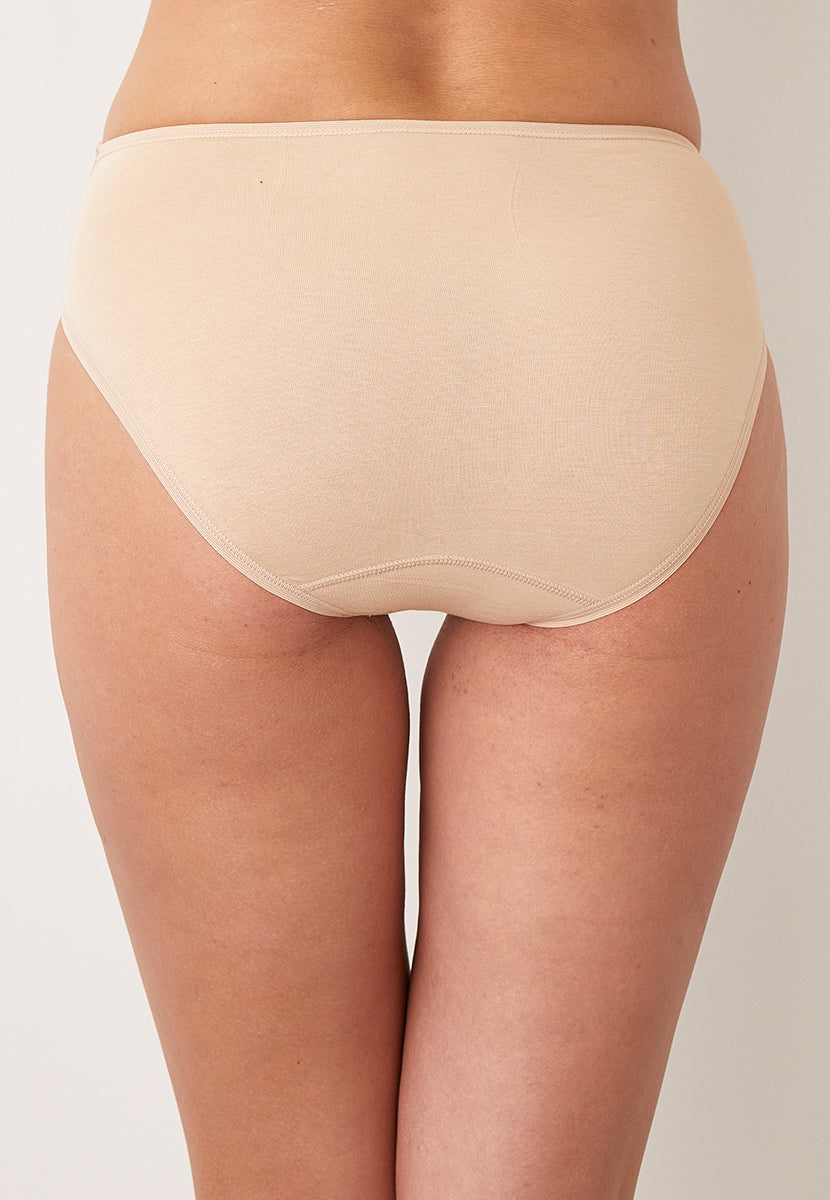 Janira - 2 Pack Cotton Rich Essential Bikini Brief- Dune Back View