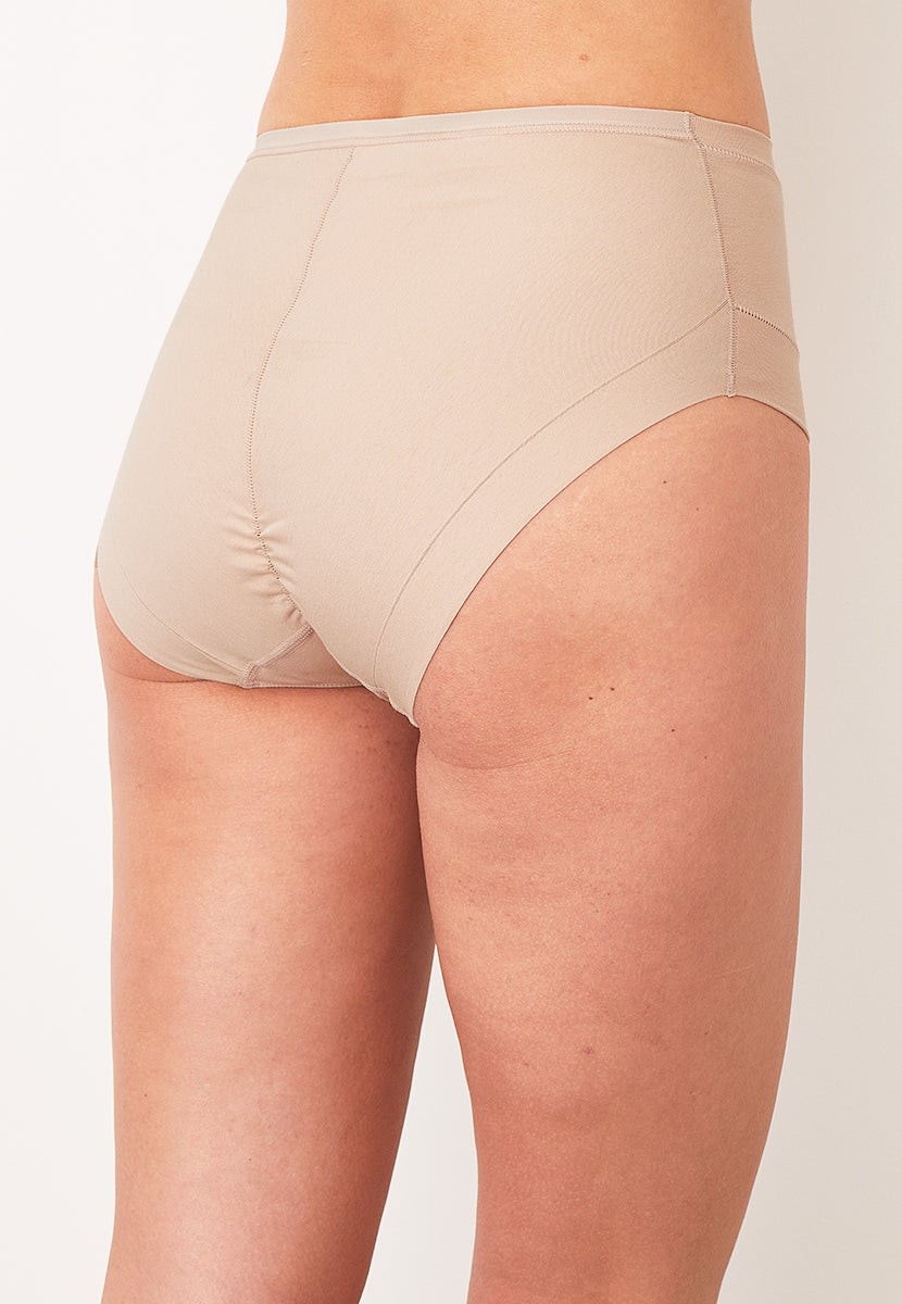 Janira - 2 Pack No VPL Stretch Cotton Full Brief - Dune Back View