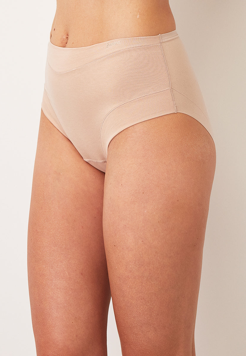 Janira - 2 Pack No VPL Stretch Cotton Full Brief - Dune