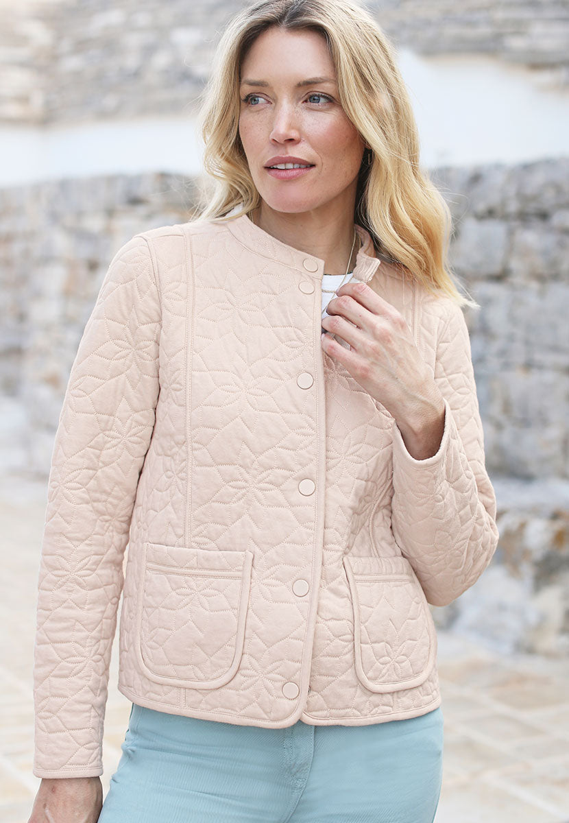 Adele Pure Cotton Quilted Jacket  - Neutral