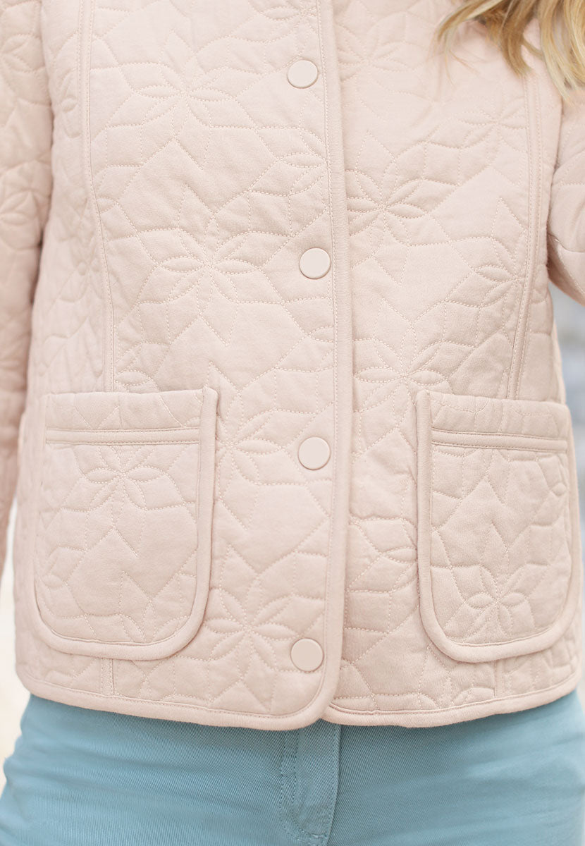 Adele Pure Cotton Quilted Jacket  - Neutral