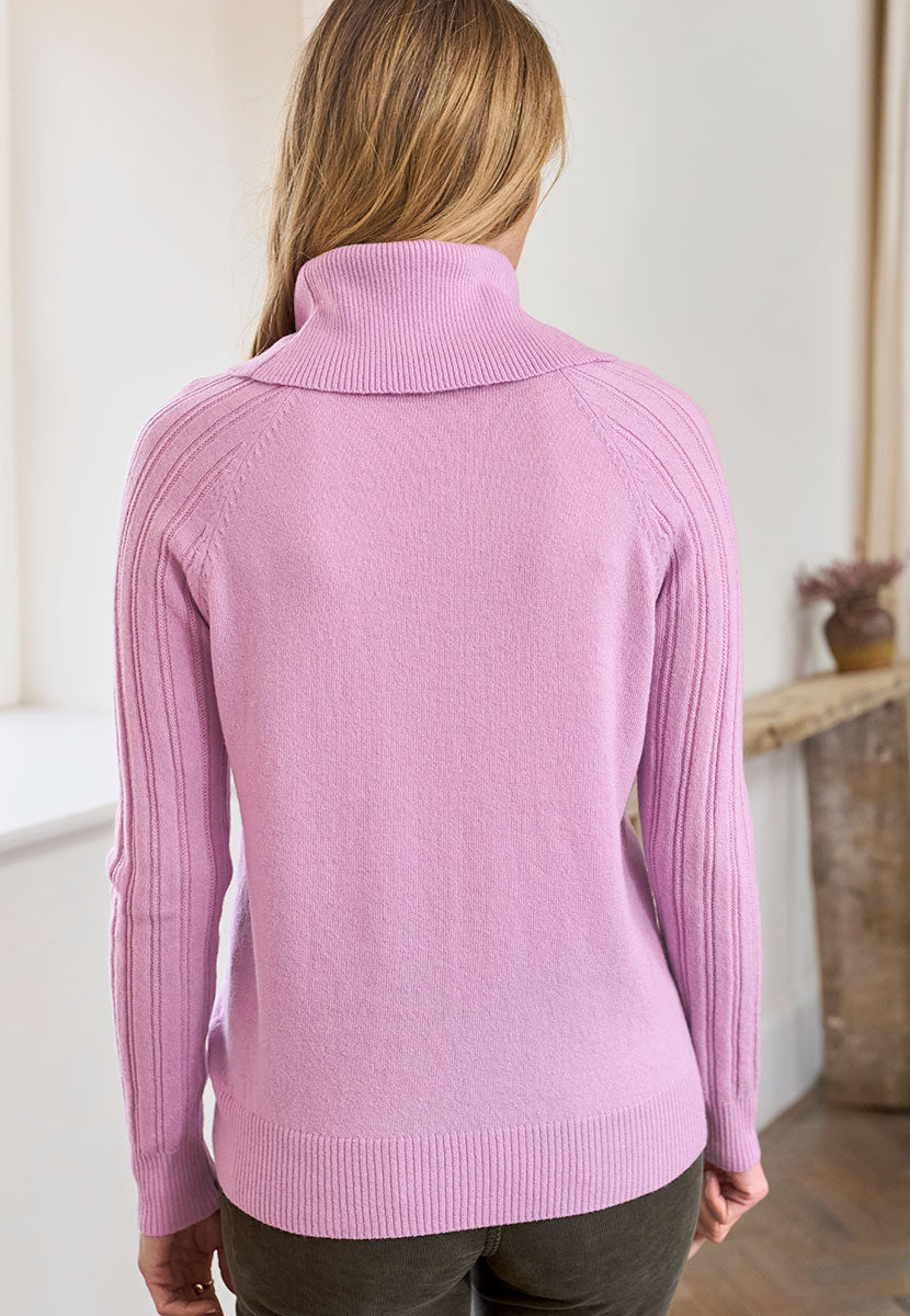 Adelie Long Sleeve Merino Jumper - Heather Back View