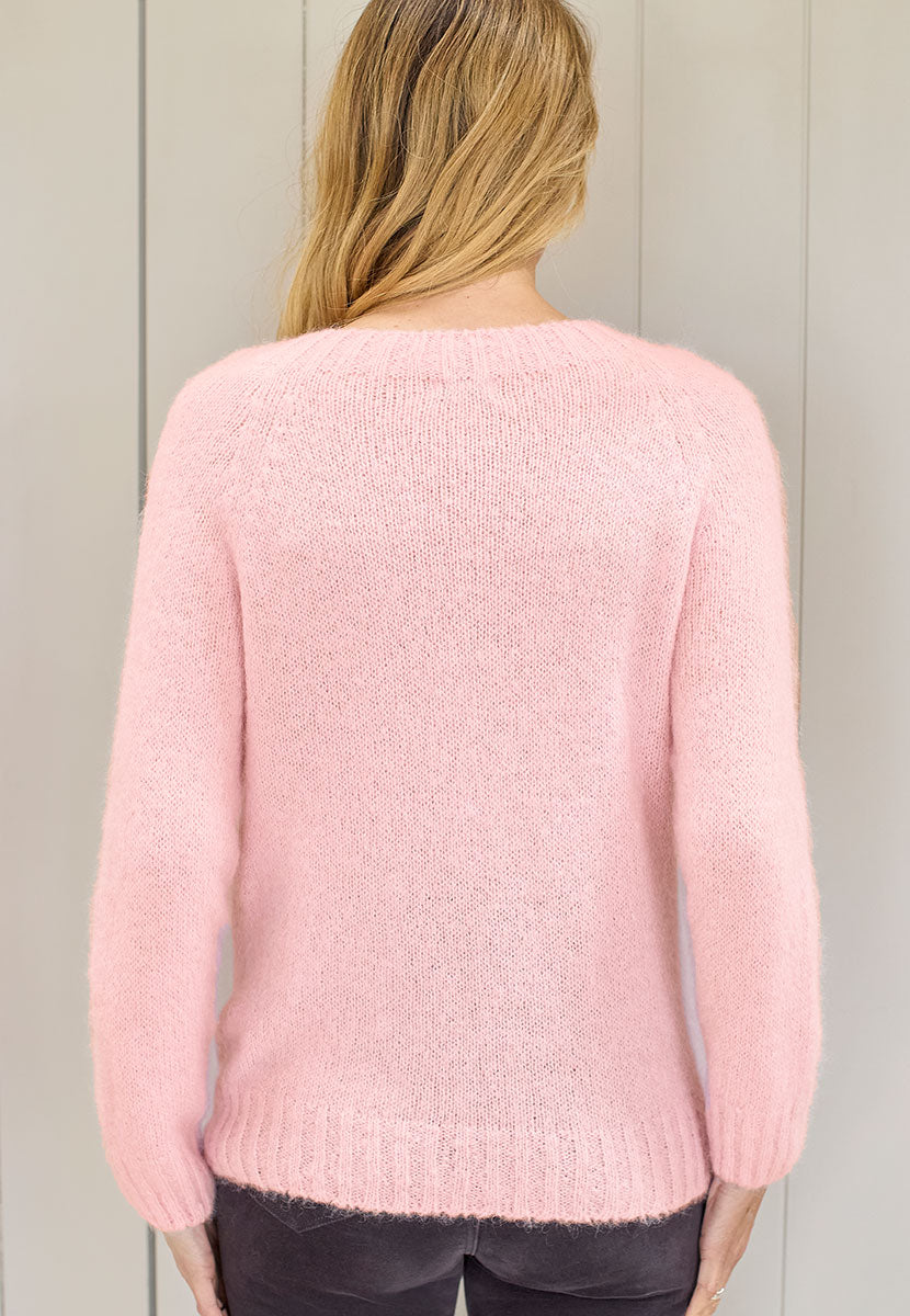 Alessia Long Sleeve Alpaca Knit Jumper - Pale Pink