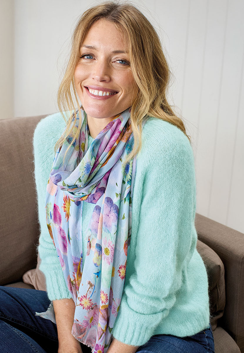Alessia Long Sleeve Alpaca Knit Jumper - Winter Sage Front View