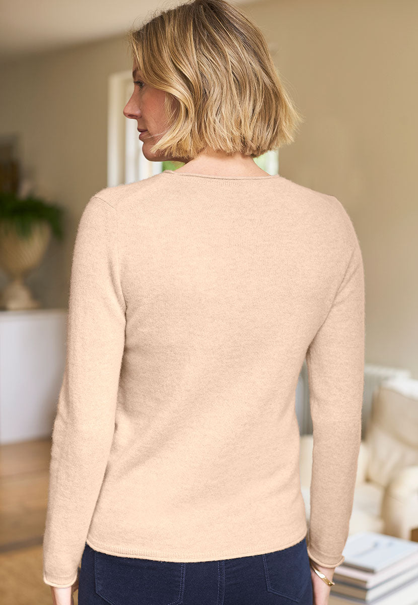 Aliana Long Sleeve Cashmere Jumper - Oatmeal