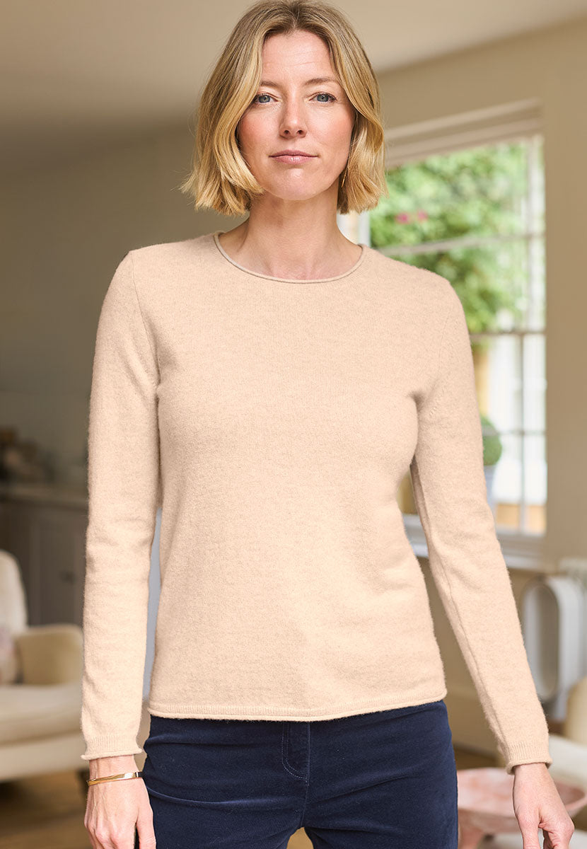 Aliana Long Sleeve Cashmere Jumper - Oatmeal