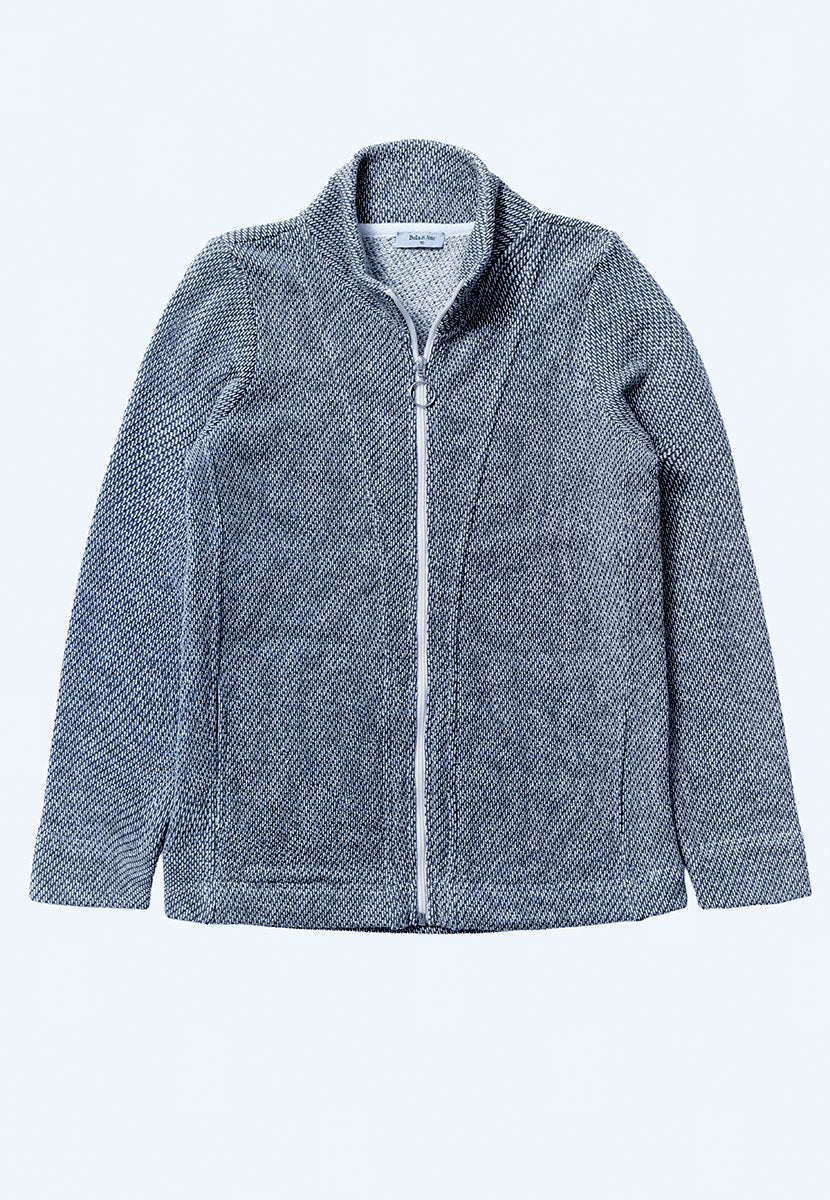 Amalia Zip Through Cotton Sweatshirt - Navy