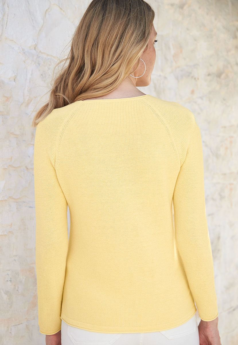 Amelie Pure Cotton Long Sleeve Jumper - Daffodil Yellow