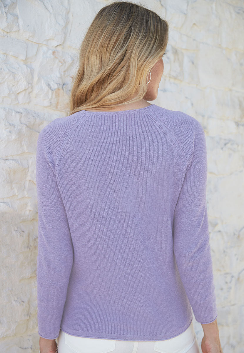 Amelie Pure Cotton Long Sleeve Jumper - Wisteria