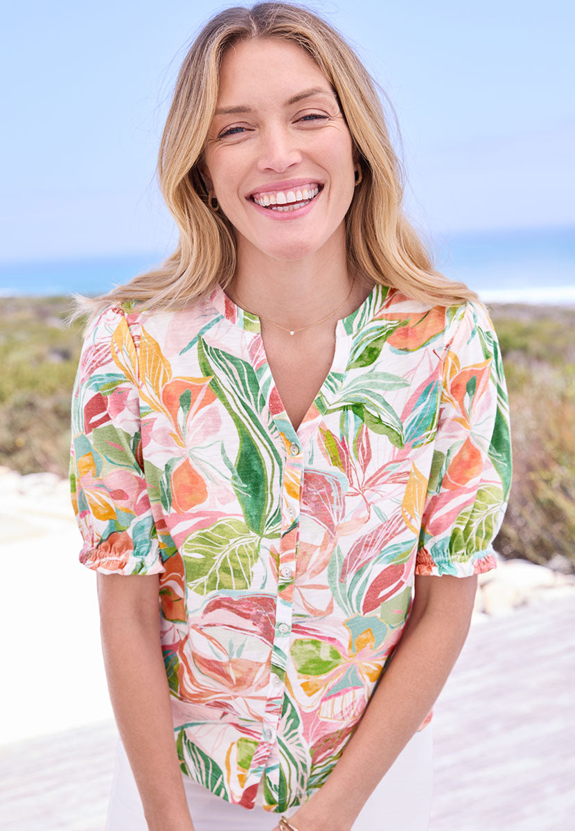 Angelica Cotton Jersey Blouse - Venice Print