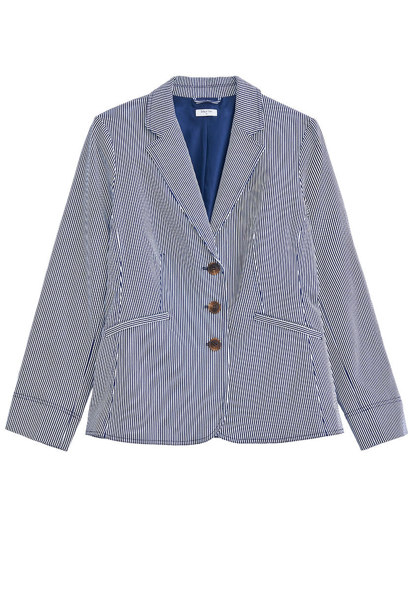 Athena Tailored Fit Blazer - Navy Stripe