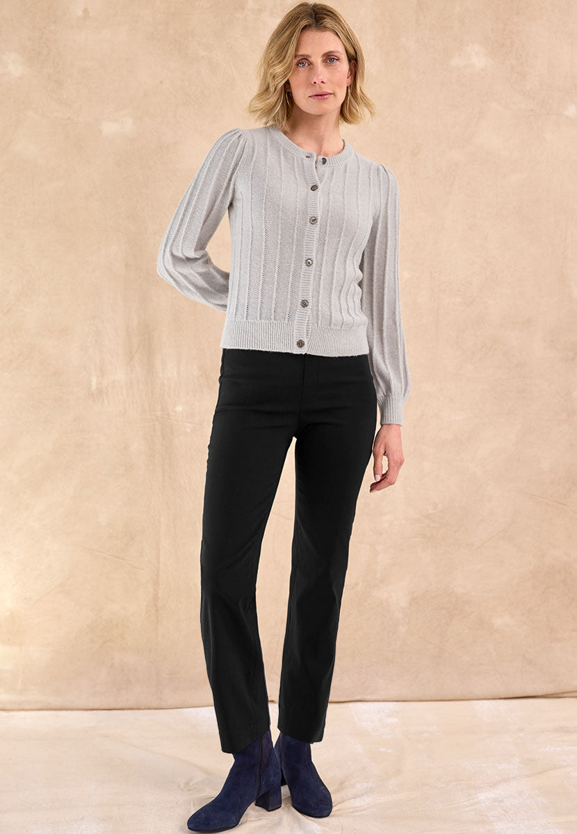 Ava Easy Fit Straight Leg Pull on Trouser - Black