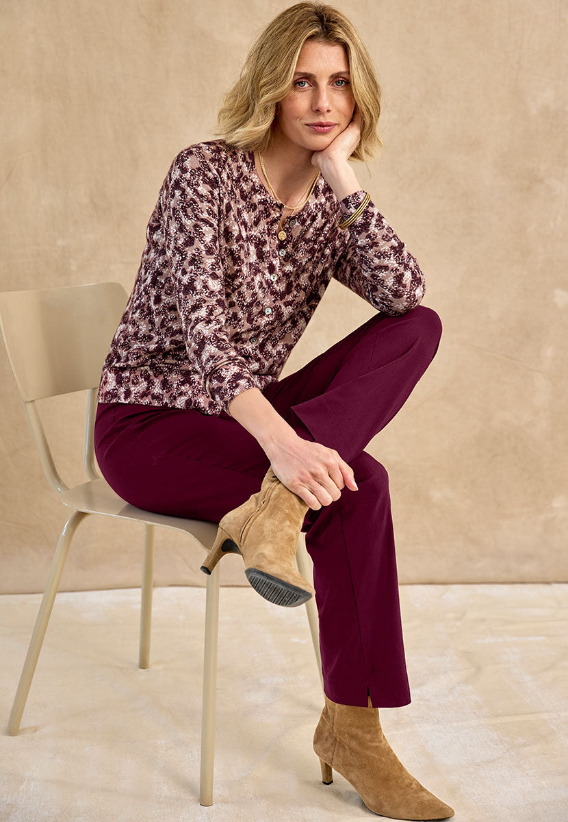Ava Easy Fit Straight Leg Pull on Trouser - Fig