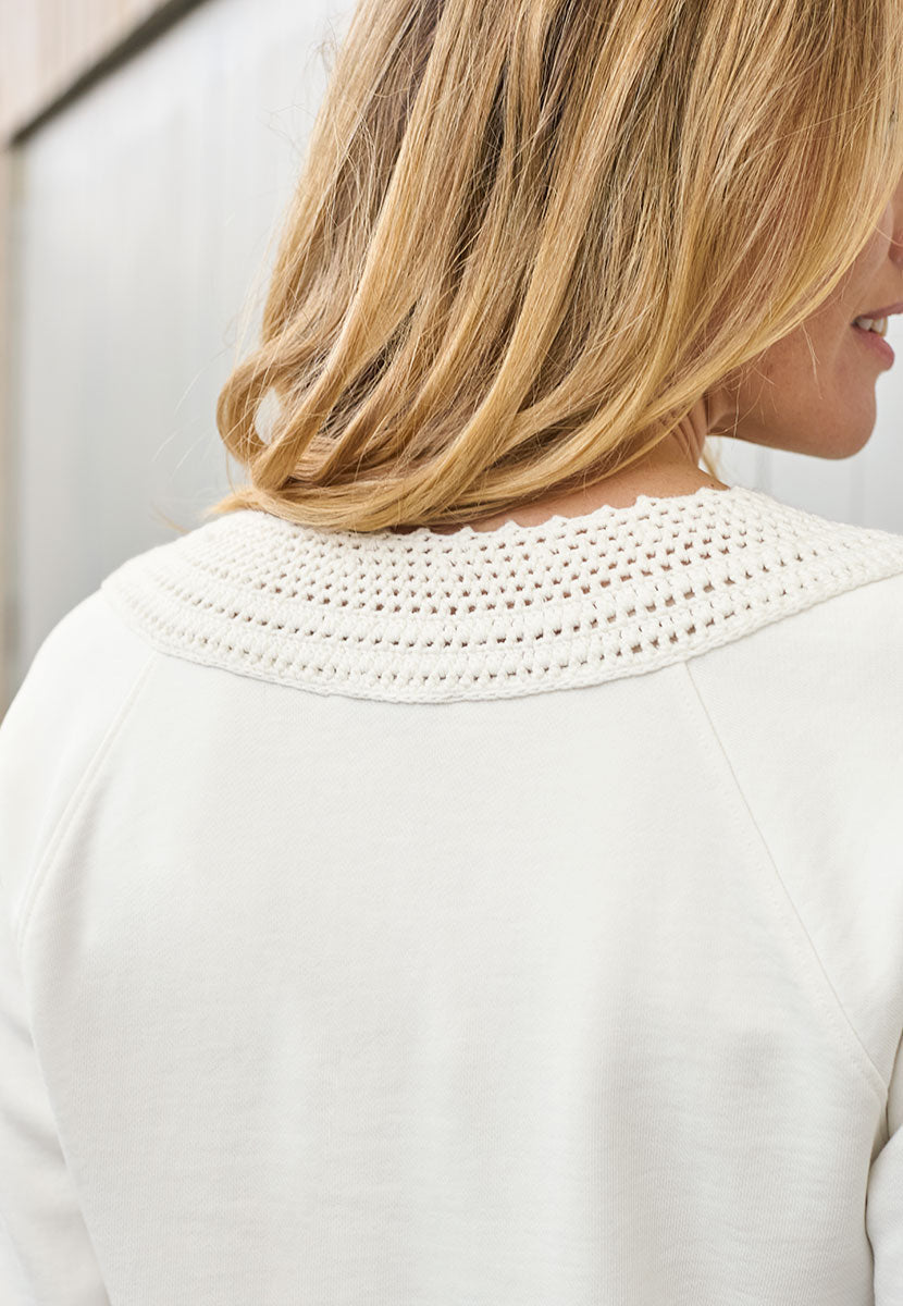 Charlotte Pure Cotton Crochet Top - Ecru
