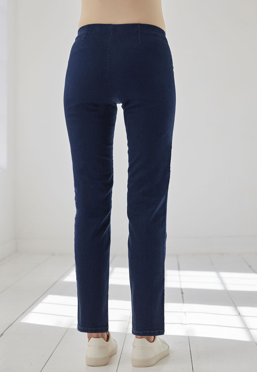 Chloe Easy Fit Slim Leg Trouser - Dark Denim