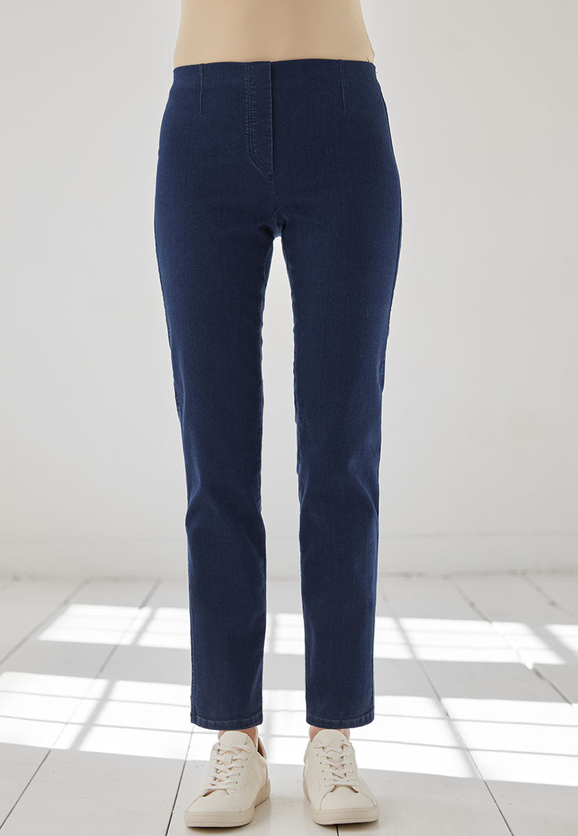 Chloe Easy Fit Slim Leg Trouser - Dark Denim