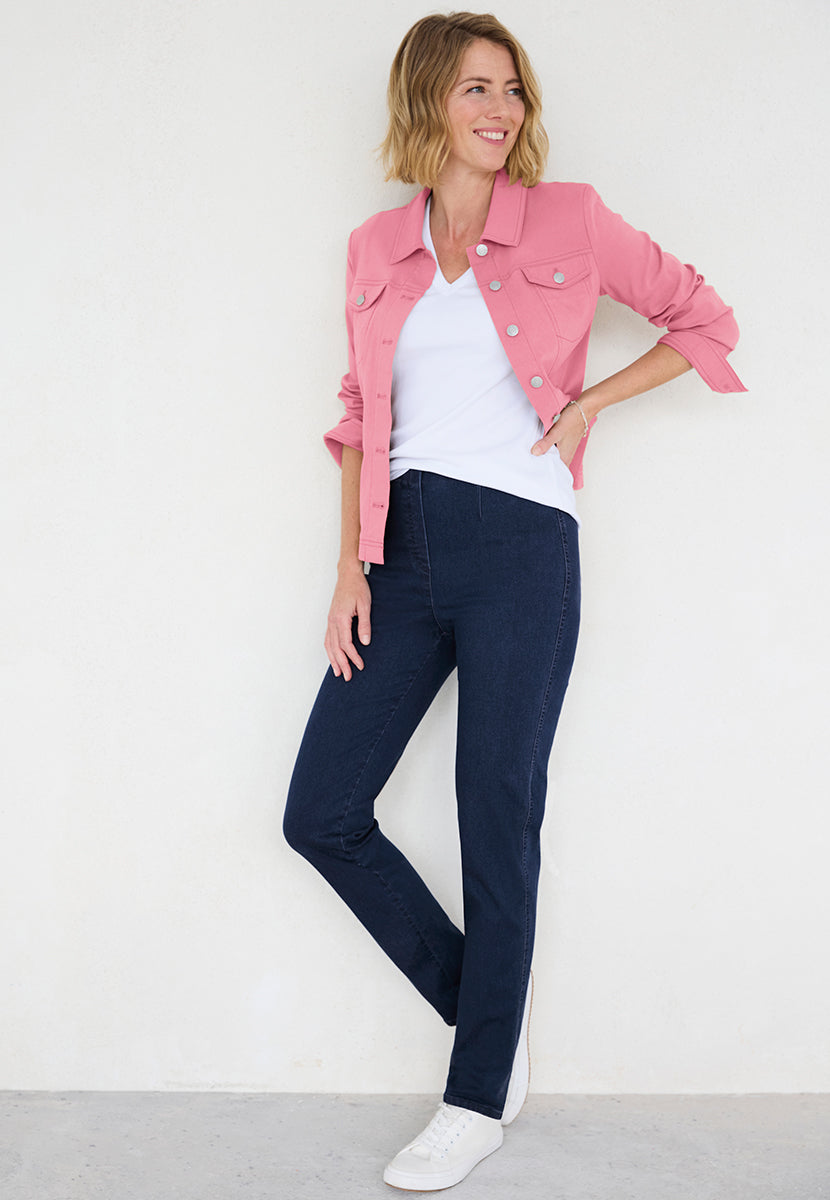 Chloe Easy Fit Slim Leg Trouser - Dark Denim