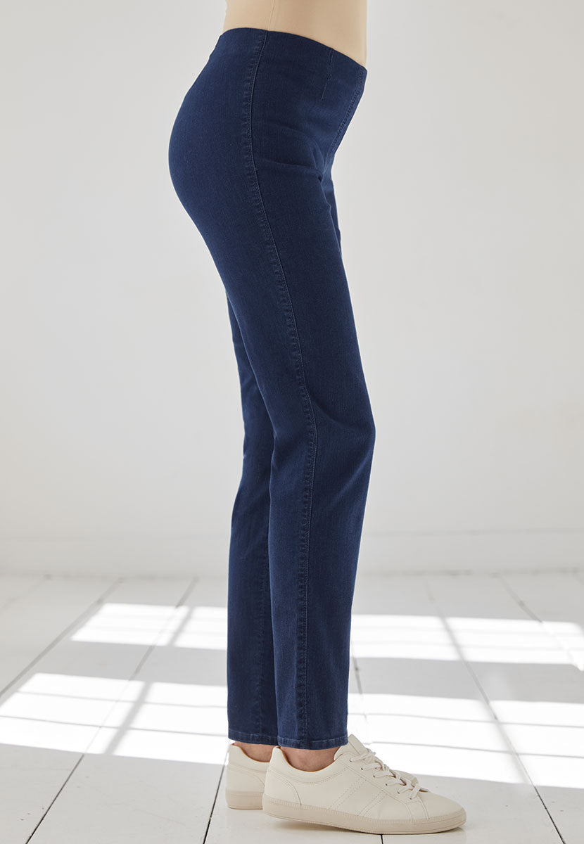 Chloe Easy Fit Slim Leg Trouser - Dark Denim