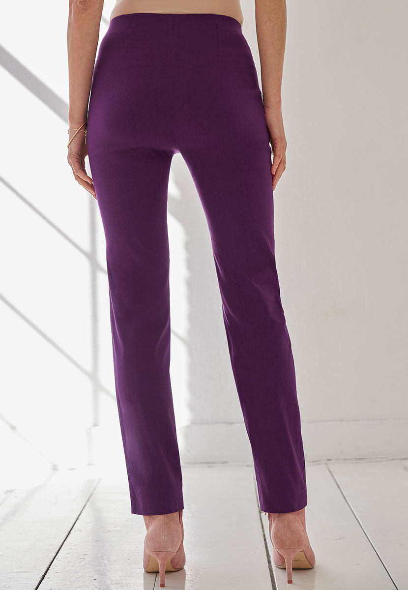 Chloe Easy Fit Slim Leg Trouser - Deep Purple