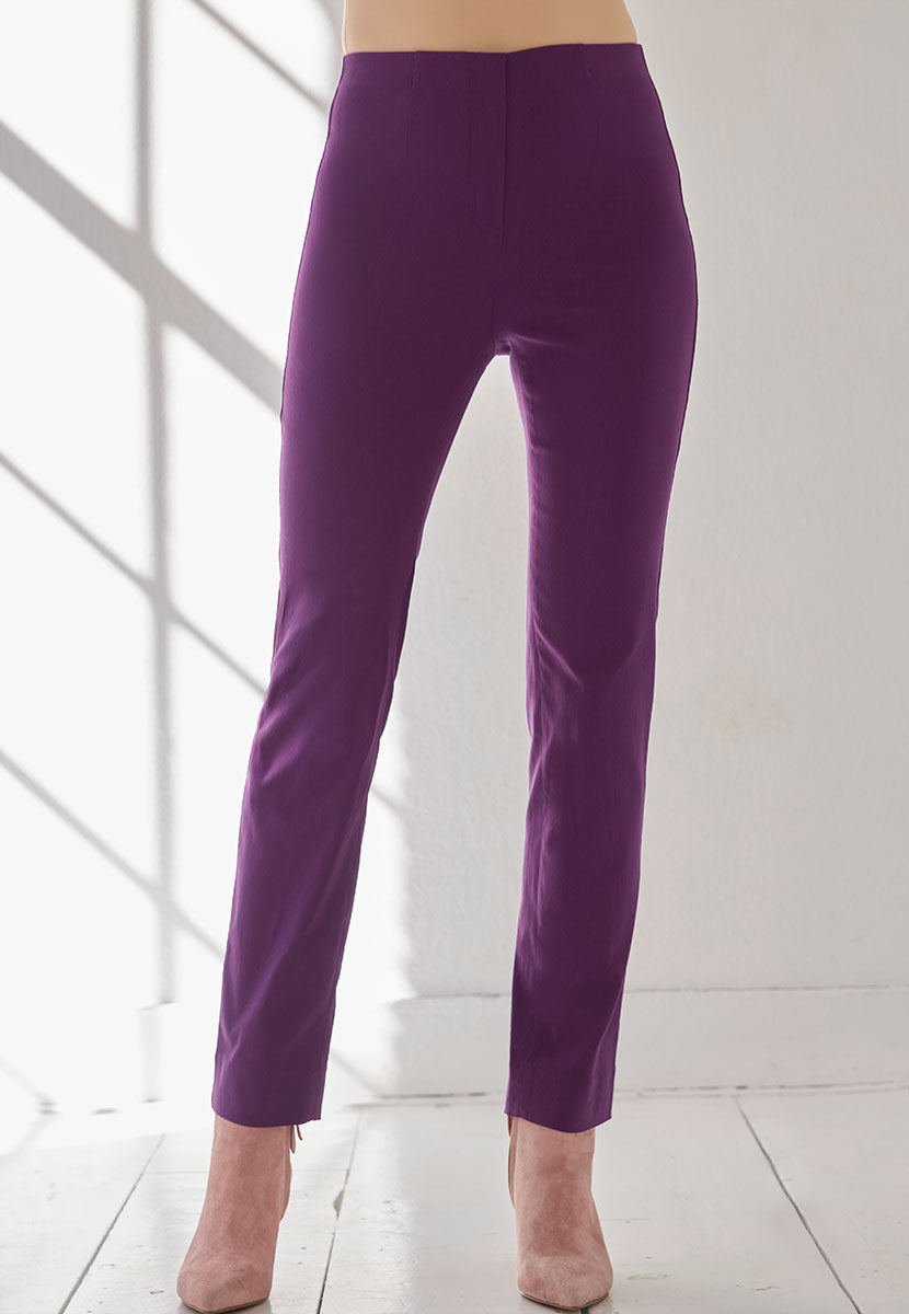 Chloe Easy Fit Slim Leg Trouser - Deep Purple