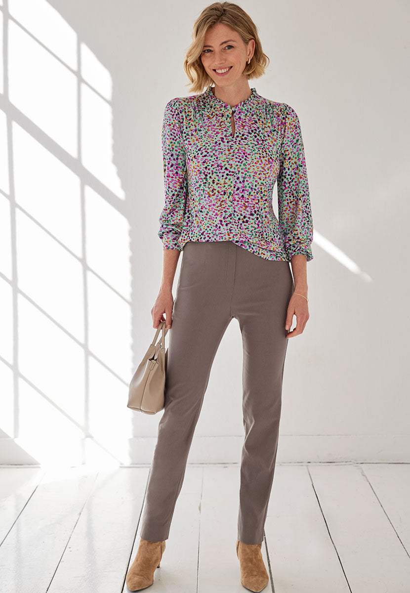 Chloe Easy Fit Slim Leg Trouser - Deep Stone
