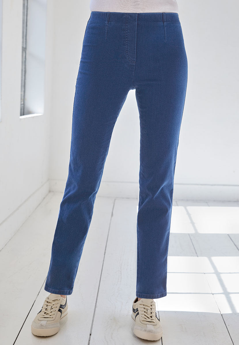 Chloe Easy Fit Slim Leg Trouser - Denim