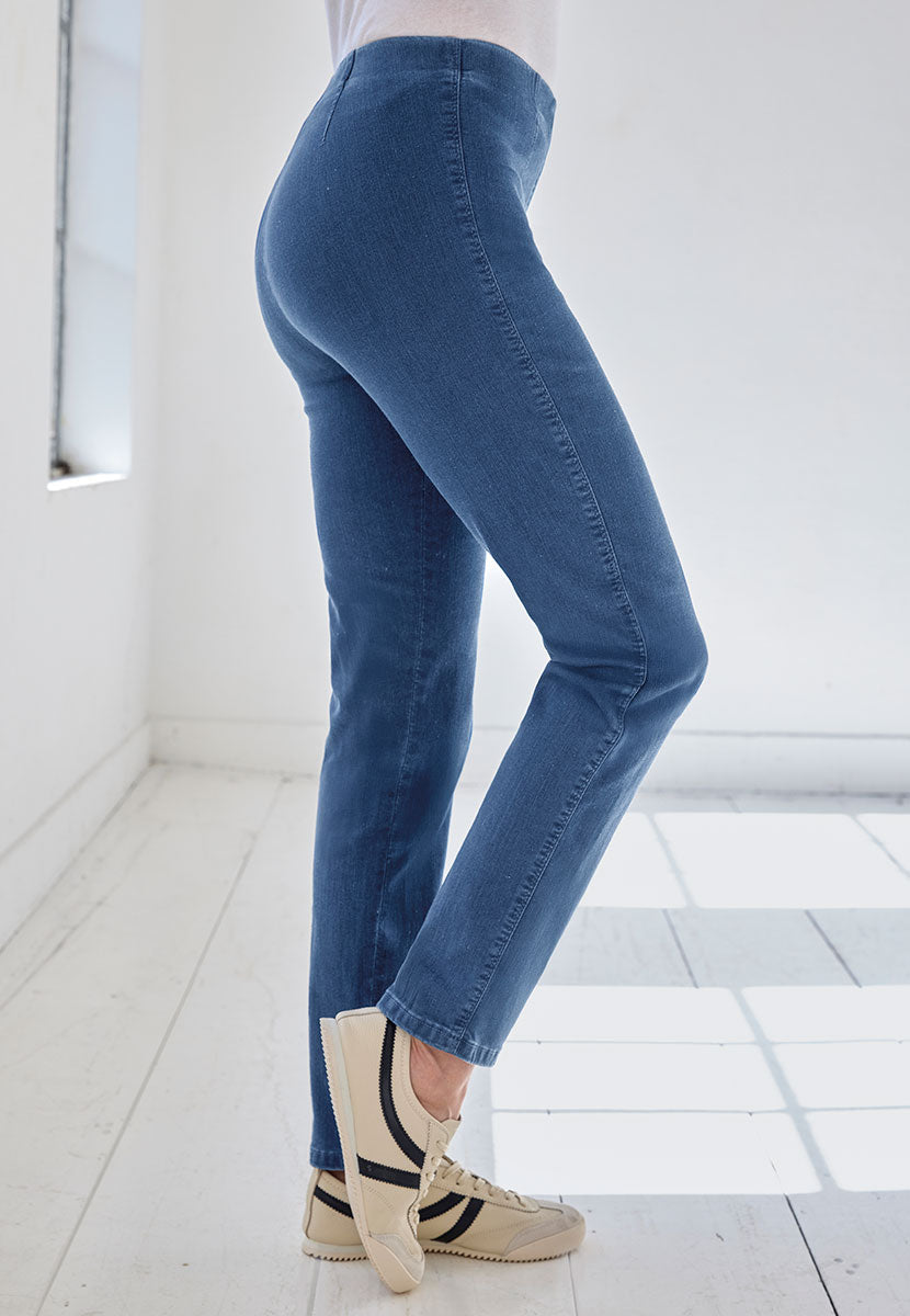 Chloe Easy Fit Slim Leg Trouser - Denim