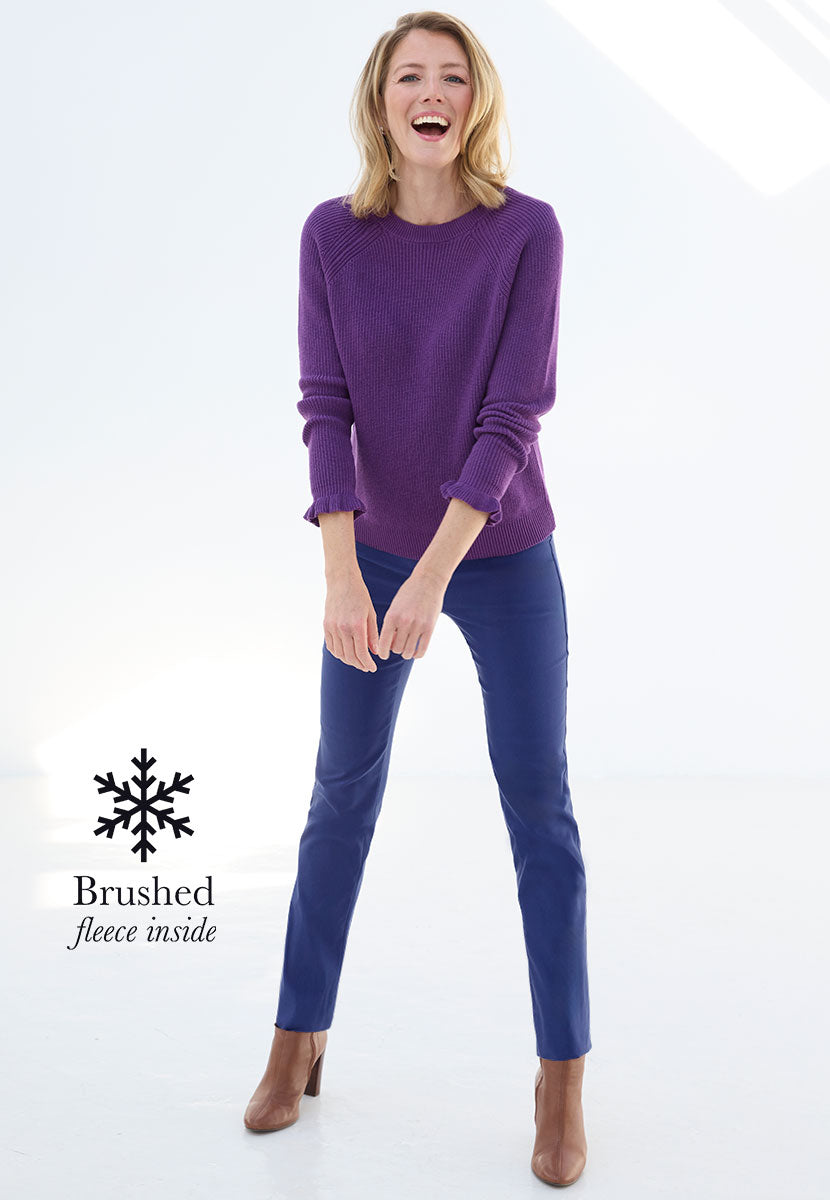 Chloe Fleece Lined Trouser  - Navy