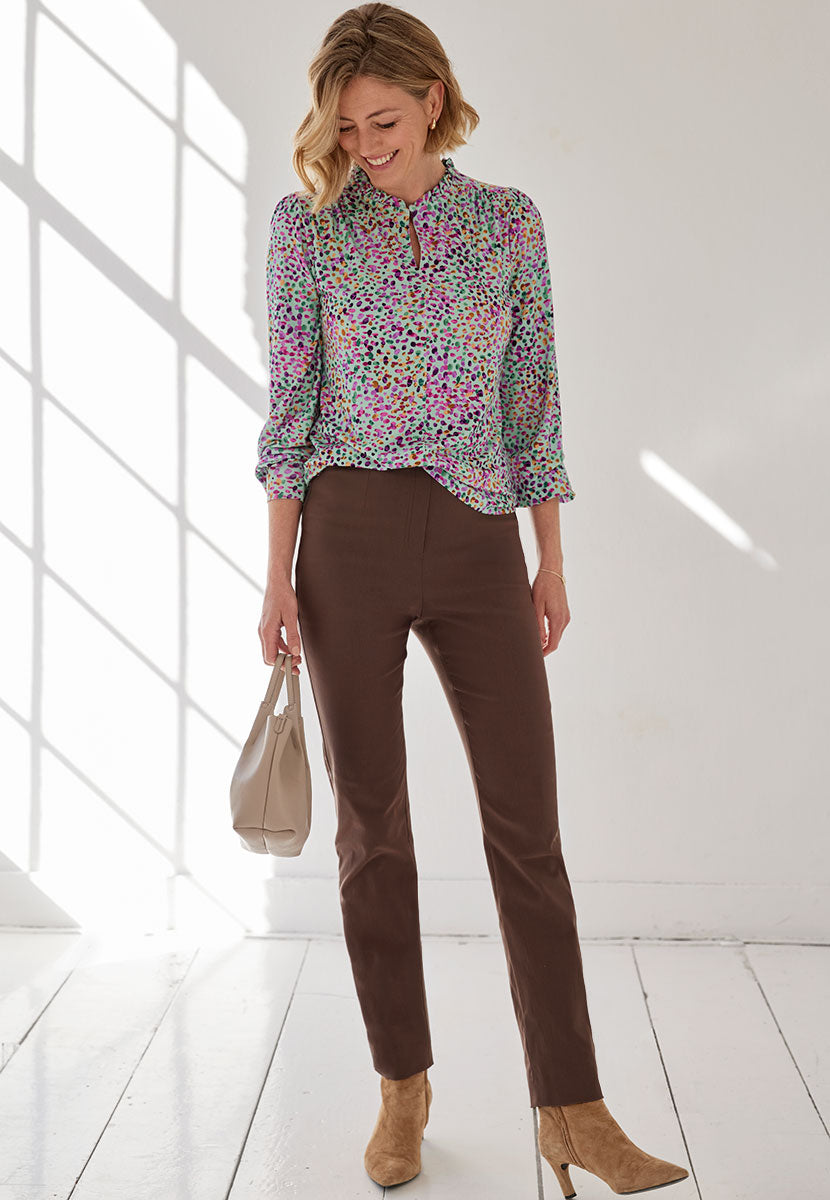 Chloe Easy Fit Slim Leg Trouser - Praline