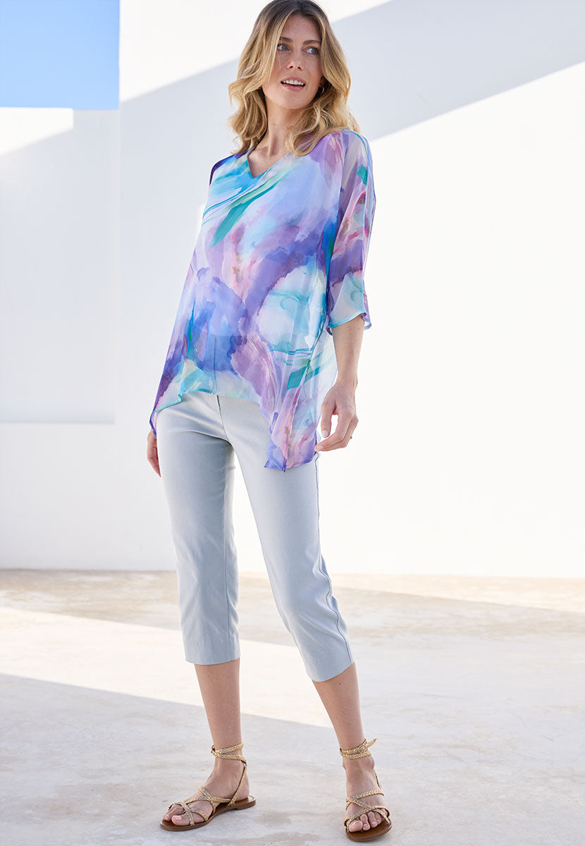 Chloe Cropped Trouser 22 Inch Leg - Silver Grey Alt View