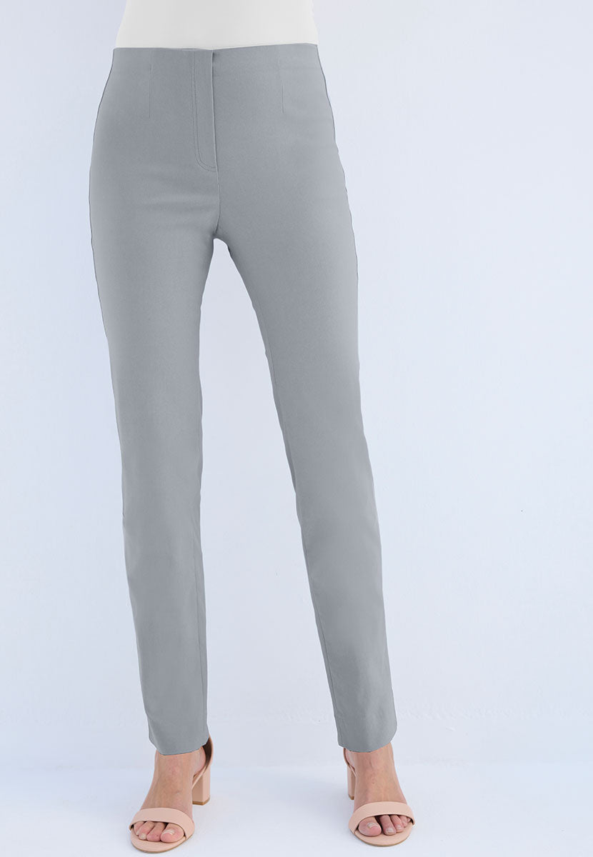 Chloe Easy Fit Slim Leg Trouser - Silver Grey