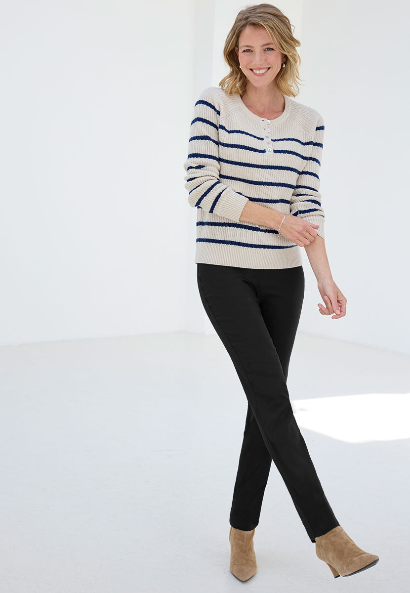 Chloe Easy Fit Slim Leg Trouser - Black