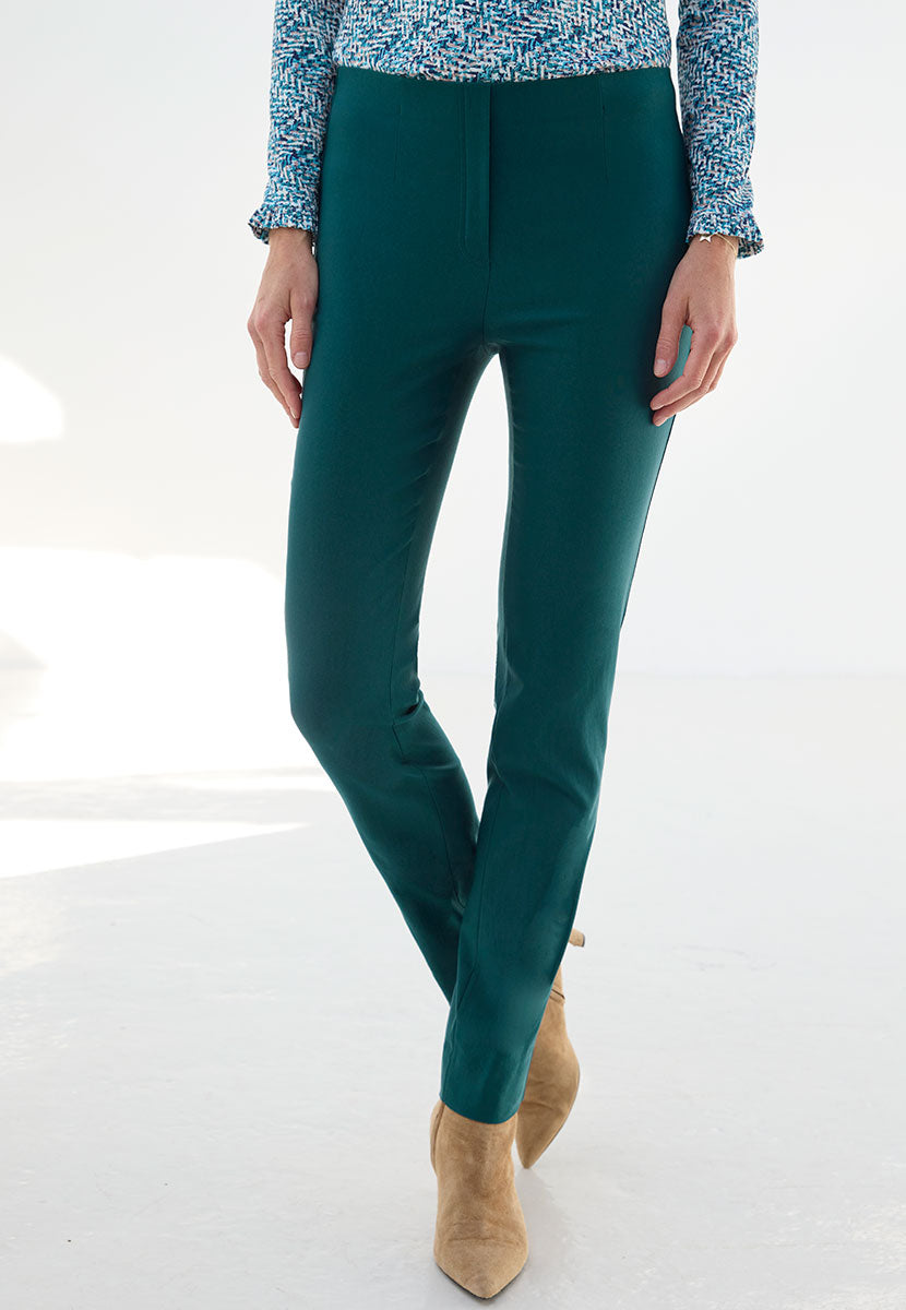 Chloe Easy Fit Slim Leg Trouser - Winter Teal