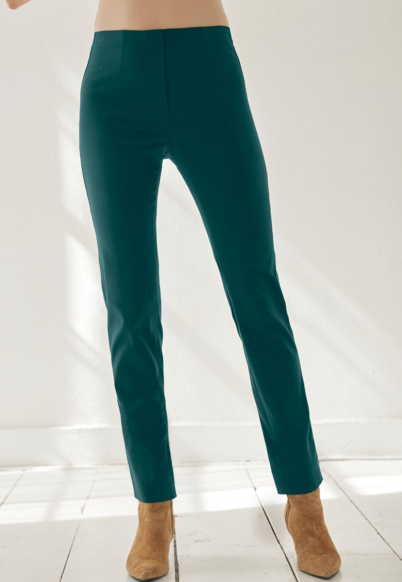 Chloe Fleece Lined Trouser - Winter Teal Front Alt View