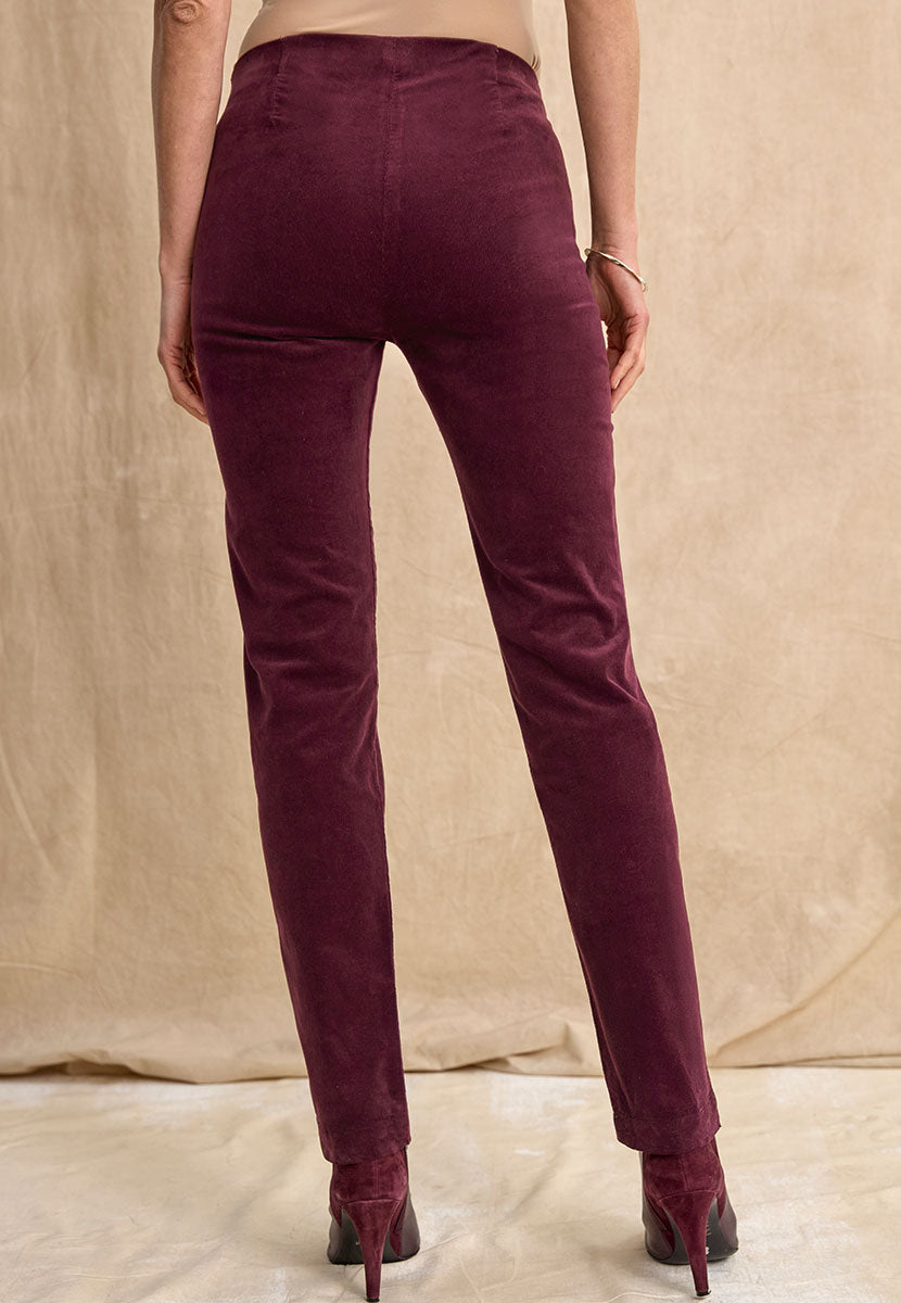 Claire Cord Trouser - Bordeaux Back View