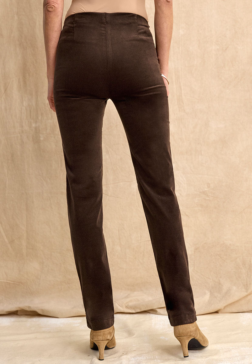 Claire Cord Trouser - Chocolate Back View
