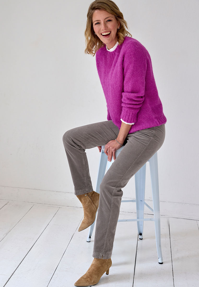 Claire Cord Trouser - Oyster Grey