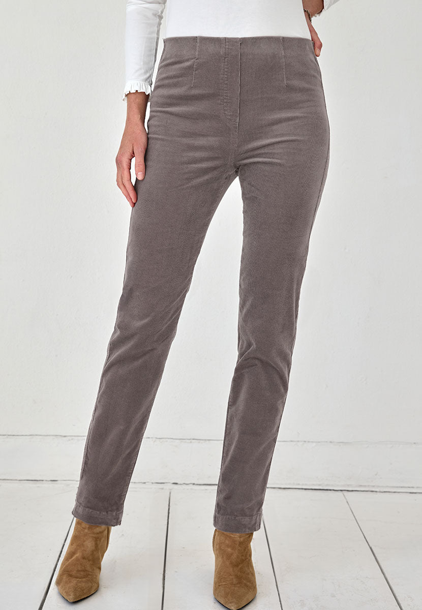 Claire Cord Trouser - Oyster Grey