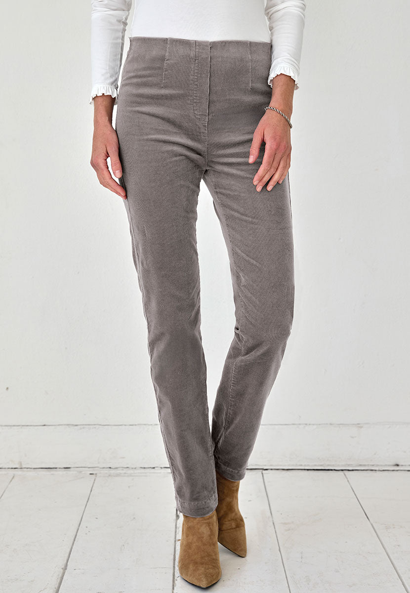 Claire Cord Trouser - Oyster Grey