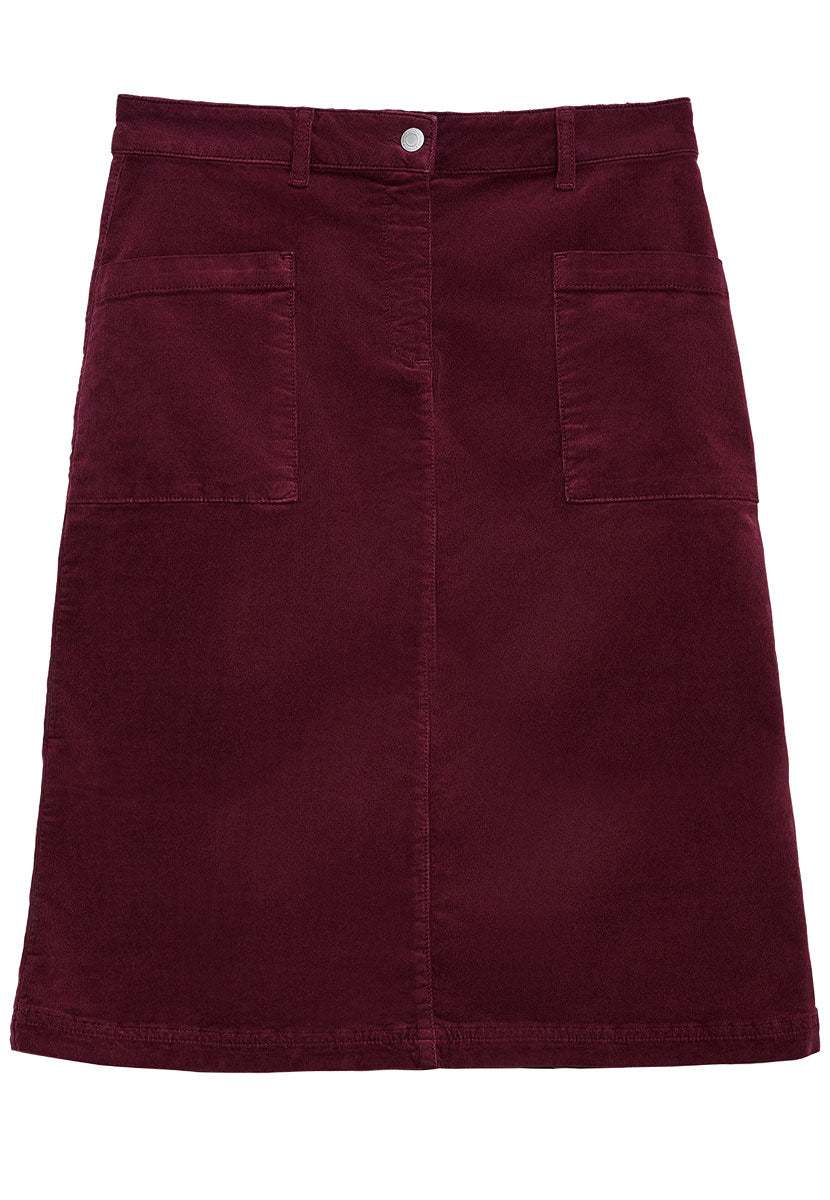 Coco Corduroy A-Line Skirt - Deep Berry