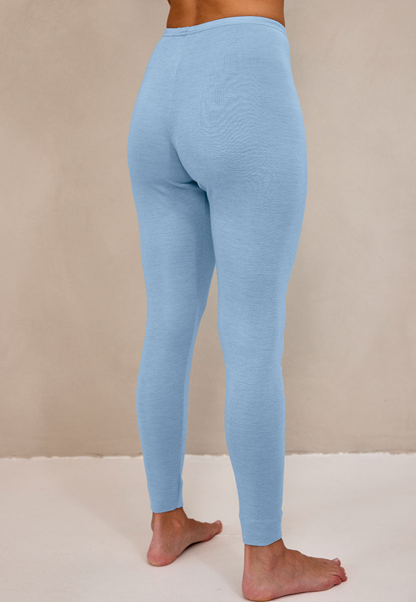 Cotton Lined Long Johns - French Blue Back View